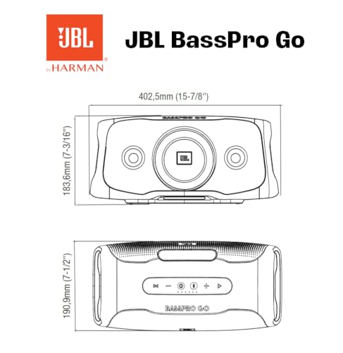 JBL BASSPRO Go - 2 en 1: Subwoofer activo para coche y altavoz Bluetooth JBL de 200 vatios en uno de Harman Kardon - Se puede usar en el coche y al lado