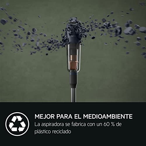 AEG AP71A142XN Aspiradora Sin Cable, 14,4 V, Autonomía de 50 min, Batería Extraible, Filtración en 5 Etapas, 4 Velocidades, Aspirador Escoba 2 en 1, Incluye Accesorios, Azul Denim