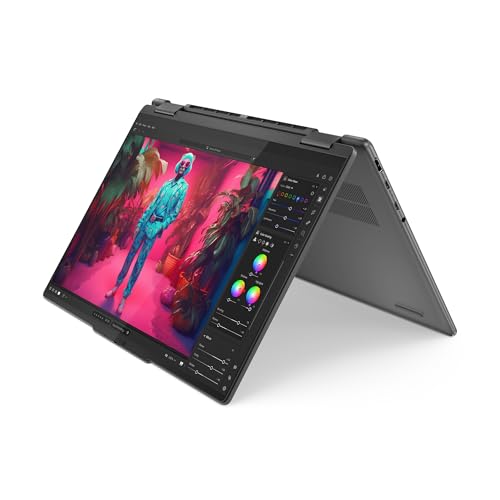 Lenovo Yoga 7 2-in-1 Gen 9 – Ordenador Portátil AI PC Convertible Táctil 14" WUXGA OLED (AMD Ryzen 5 8640HS, 16GB RAM, 512GB SSD, Wi-Fi 6E, Win 11 Home) Gris, Teclado QWERTY Español