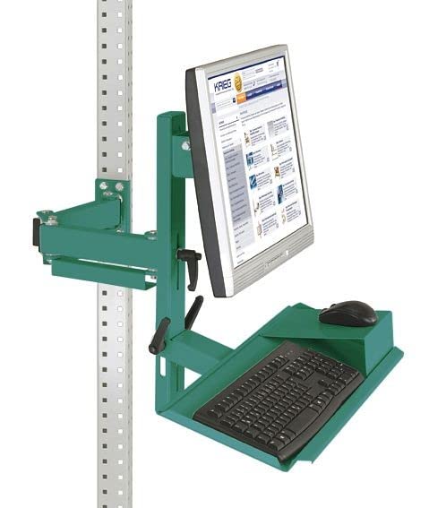 Manuflex ZB3630.0001 - Soporte para monitor universal y profesional con doble articulación de 80 mm, adaptador VESA 10