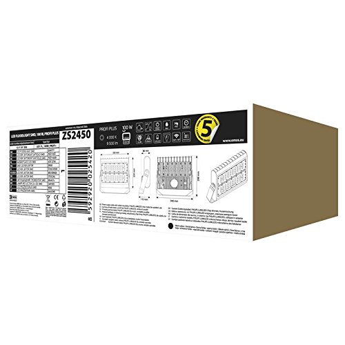 Emos * Model, LED Reflector profesional + 100 W, CW, aluminio, black, 37,5 x 35,5 x 13 cm