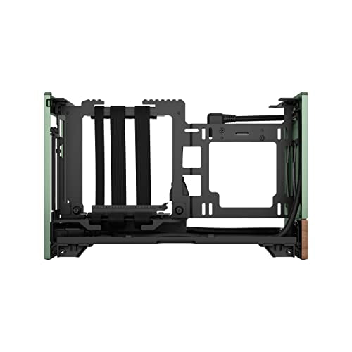 Fractal Design Terra Jade - Wood Walnut Front Panel - Small Form Factor - mITX Gaming Case – PCIe 4.0 Riser Cable – USB Type-C - Anodized Aluminum Panels