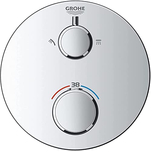 GROHE QuickFix Precision Trend - Set de ducha para instalación final, tecnología de control ecológico, ducha mural de 210 mm, cromado, ref. 34733002