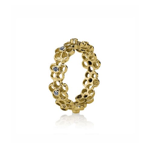 Pandora 150138BTP-59 - Anillo de oro amarillo de 14 quilates, talla 19 (18,79 mm)