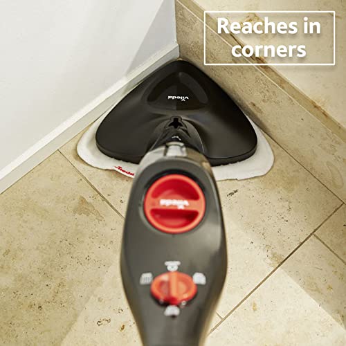 Vileda Steam PLUS + Recambio Power Pad, Mopa a vapor para una limpieza más higiénica, elimina el 99,9% de bacterias, óptima para alfombras y moquetas, apto par todo tipo de suelos