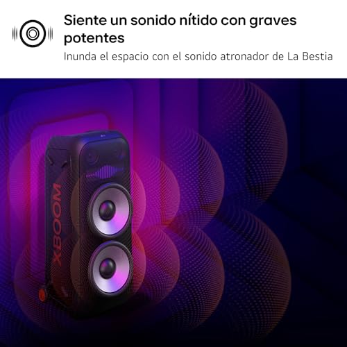 LG XBOOM La Bestia XL9T - Altavoz de Gran Potencia, Bluetooth, USB, Funciones DJ, Karaoke, Iluminación LED, Amplia Conectividad, 2 Altavoces, Negro
