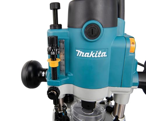 Makita RP1111CJFA - Fresadora (1100 W, incluye D-53556, 12 piezas en MAKPAC, color azul)
