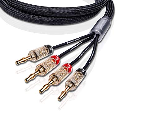 OEHLBACH XXL Fusion Four 500 - Juego de Cables para Altavoces (Conectores Banana, 2 x 5 m), Color Negro