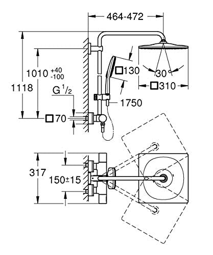 Grohe Rainshower SmartActive 310 - Sistema de ducha con termostato incorporado (Ref. 26649000)