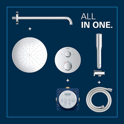GROHE Precision 310 Sistema de ducha empotrado con caja de instalación universal Brazo de ducha horizontal 422 mm Manguera de ducha tipo jet 1500 mm Cromo 34880000