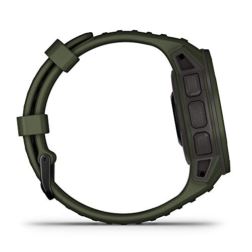 Garmin Instinct Tactical Solar, Reloj inteligente con GPS resistente al agua, func. tácticas, función de carga solar, func. deportivas, pulsioximetría y notificaciones del smartphone, Verde Militar