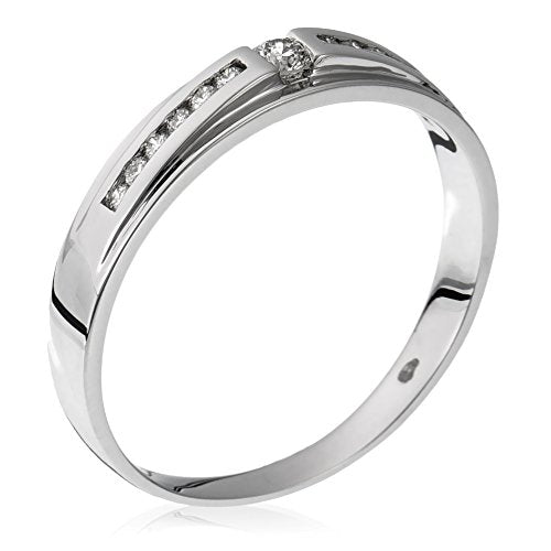 Orphelia Mujer 18 k (750) oro blanco redondo blanco diamante