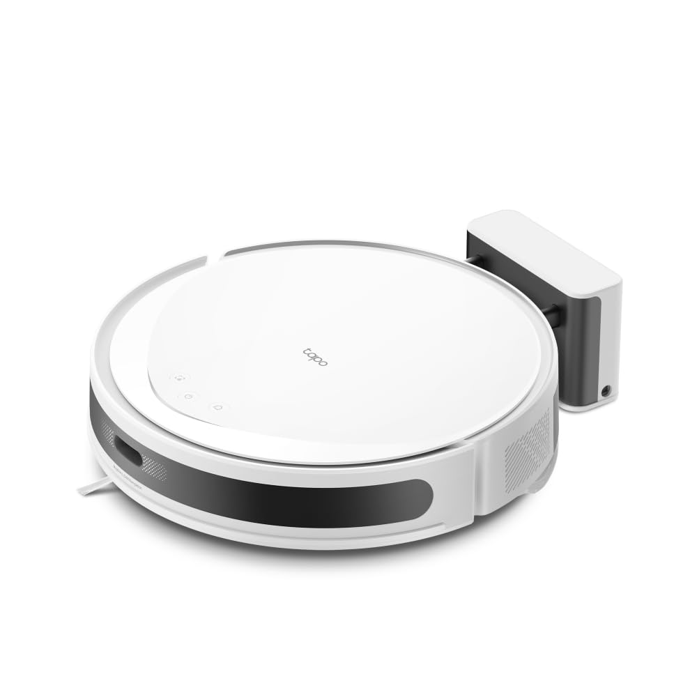 Tapo RV20 MAX White Robot Aspirador, Blanco, 4 en 1, 5300Pa, navegación LiDAR, Solo 83 mm de Altura para Limpiar Debajo de sofás, Compatible Alexa y Google, integración Total