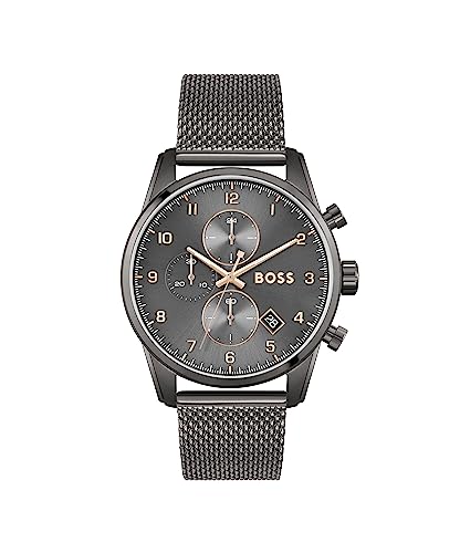 BOSS Reloj Cronógrafo de Cuarzo para Hombre con Correa de Malla de Acero Inoxidable Gris - 1513837