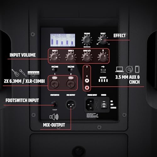LD Systems ANNY 10 BPH B5 Altavoz móvil para megafonía Bluetooth de 10» con batería Recargable, Mezclador y 1 micrófono de Diadema (Incluye transmisor de transmisora)