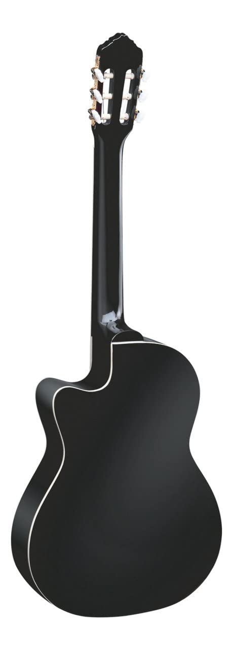 Ortega Classical Guitar Family Series Pro 44 Incluye funda, Caja fina, Mástil delgado BK Negro RCE145BK