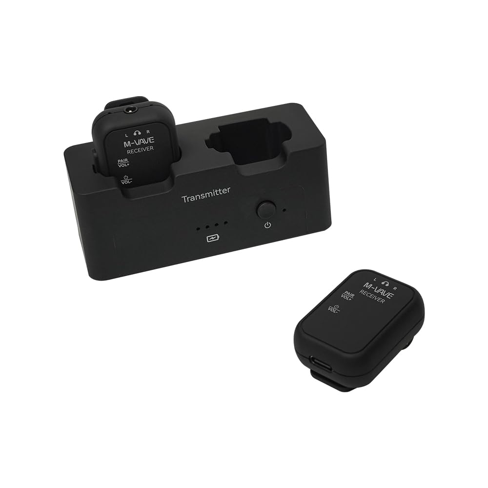 M-Vave WP-12 - Sistema de monitorización intraauditiva inalámbrica - Transmisión de Audio de 2,4 GHz, 24 bits/48 kHz, Alcance de 30 m, batería de Larga duración, múltiples Modos