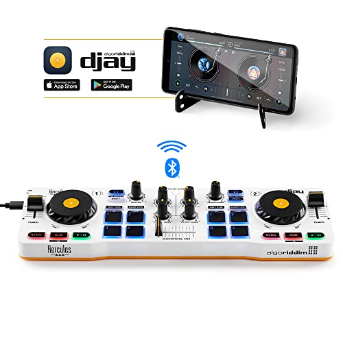 Hercules DJControl Mix - Controladora DJ Bluetooth de 2 pistas para móviles