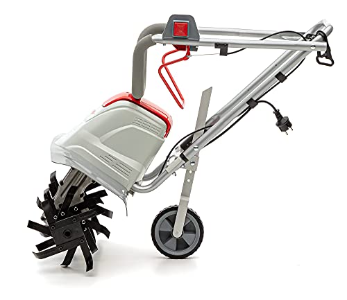 IKRA motoazada eléctrica motocultor cultivador Fem 1500, Ancho útil 17-45cm, Profundidad 23cm, Incluye extirpador Manual