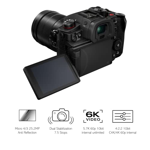 Panasonic Cámara LUMIX GH6 DC-GH6L, Negro
