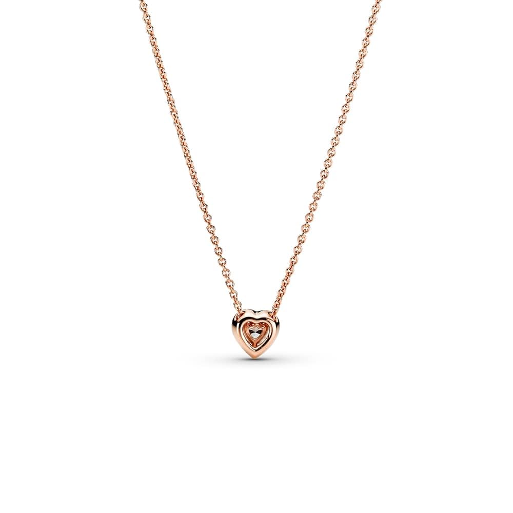 Pandora Timeless Collar con diseño de corazón centelleante chapado en oro de 14 quilates con circonita cúbica transparente