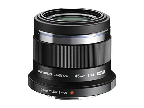 Objetivo Olympus M.Zuiko Digital 45 mm F1.8, longitud focal fija rápida, apto para todas las cámaras MFT (modelos Olympus OM-D & PEN, serie G de Panasonic), negro