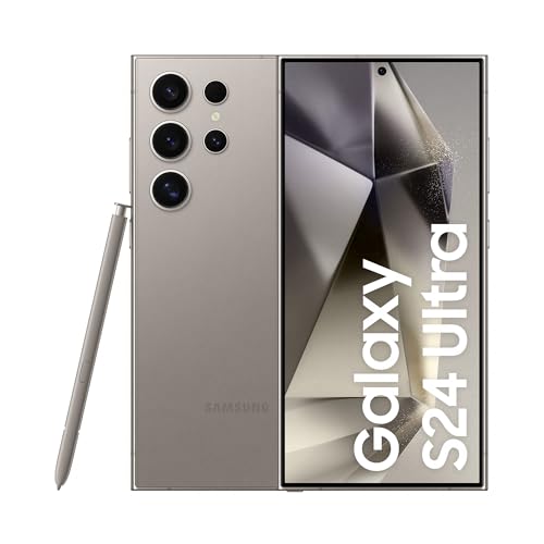 Samsung Galaxy S24 Ultra AI Smartphone, teléfono móvil Android sin contrato, memoria de 12 GB RAM/256 GB, cámara de 200 MP, S Pen, batería de larga duración, gris titanio