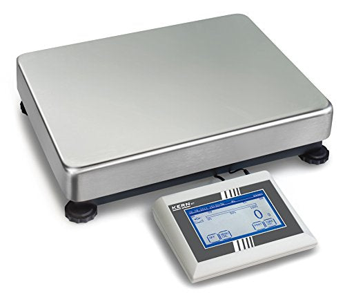 KERN Balanza de plataforma con pantalla táctil, 300 kg, legibilidad de 5 g, 650 mm x 500 mm x 142 mm