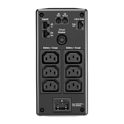 APC – Back UPS PRO by Schneider Electric - BR650MI - UPS 650VA (6 salidas IEC, Interfaz LCD, 1 GB de protección de la línea de datos)