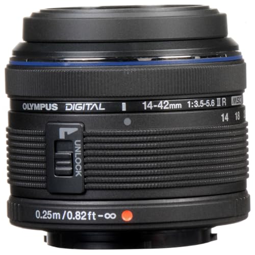 Olympus M.Zuiko Digital 14-42mm F3.5-5.6 II R Lens, for Micro Four Thirds Cameras (Black)