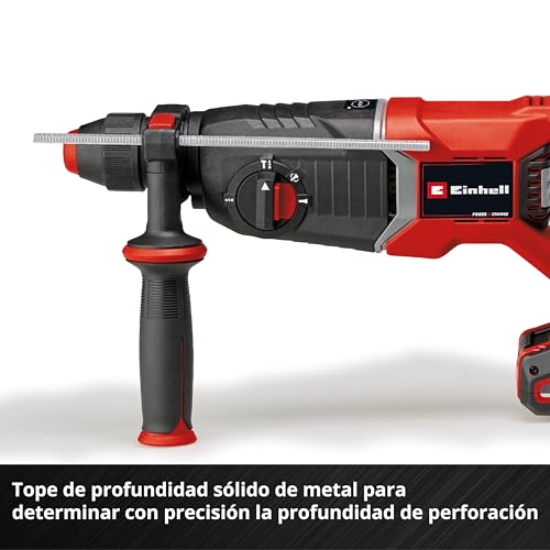 Einhell Professional Martillo perforador con batería TP-HD 18/26 D Li BL-Solo Power X-Change (18 V, sin escobillas, 2,6 J, SDS-plus, mecanismo de impacto neumático, empuñ. en D, maletín, sin batería)