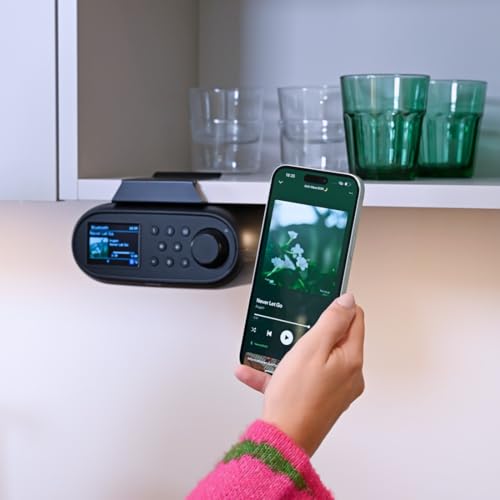 Hama | Radio Digital Internet Dab+/FM + Bluetooth RX + Wi‑Fi 2,4/5 GHz + Spotify Connect – Receptor Bluetooth – Despertador Doble – Negro