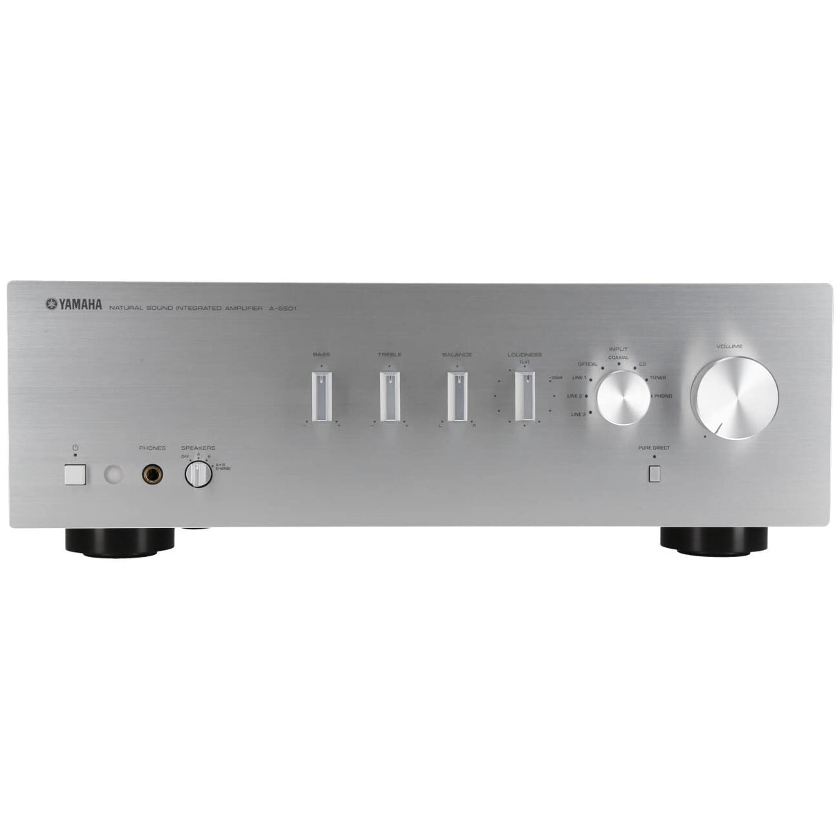 Yamaha AS-501 - Amplificador integrado estéreo de 120 W por canal, plata