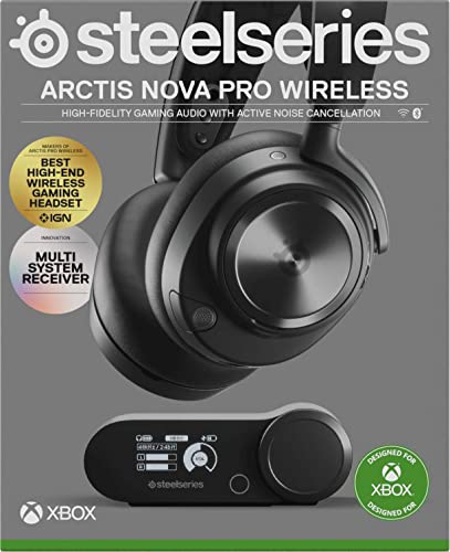 SteelSeries Arctis Nova Pro Wireless X - auriculares gaming multisistema Xbox - Controladores magnéticos de neodimio - Cancelación de ruido - Infinity Power System - Xbox, PC, PS5, PS4, Switch, móvil