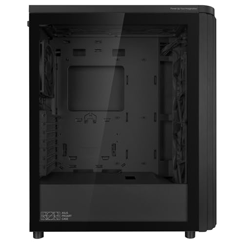 ASUS ProArt PA401, Chasis ATX con Panel de Vidrio Templado, Compatible con GPU de hasta 314 mm, Dos Ventiladores de 160 mm, Bloqueo del Panel Lateral, Soporte para Fuente de alimentación extraíble