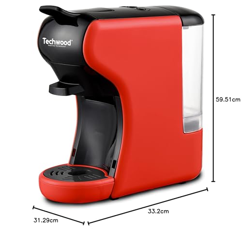 Techwood TCA-195N, Cafetera de café (varios cápsulas), color rojo