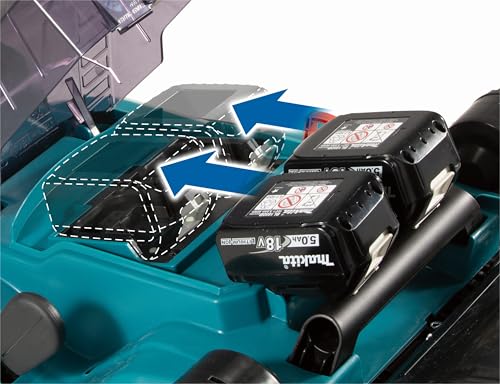 WDERNI Makita DLM432PT2 Akku-Rasenmäher 2x18V / 5,0 Ah, 2 Akkus + Doppelladegerät, 36 V, Gasolina