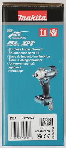 Makita DTW300Z - Llave de impacto bl 18v lxt 330nm 1/2", Negro, One size