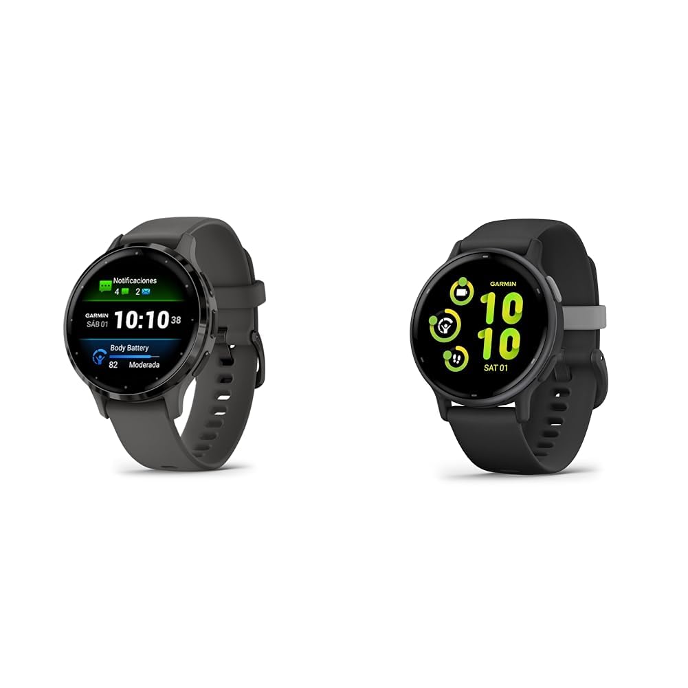 Garmin Venu 3S Reloj Inteligente Fitness GPS con telefonía Bluetooth y Asistencia por Voz & Vivoactive 5 - Reloj Inteligente GPS con Pantalla táctil AMOLED de 1,2", Funciones Fitness y Salud y música