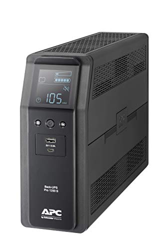 APC – Back UPS PRO by Schneider Electric - BR1200SI - UPS 1200VA (8 salidas IEC, Interfaz LCD, salida de onda senoidal pura)