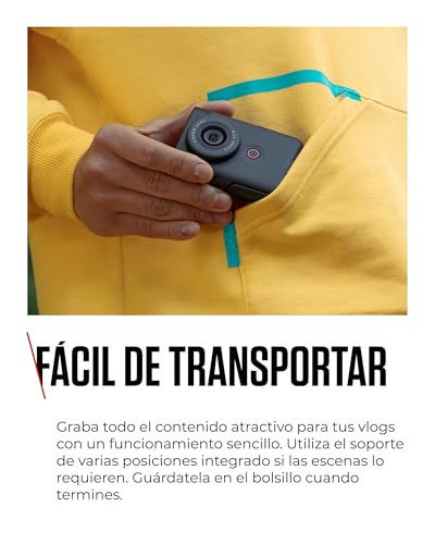 Canon Powershot V10 Starter Kit + Accesorios + Memoria 64GB, Cámara Vlogging y Streaming, Sensor 1" 20,9 MP, Vídeo 4K, Objetivo 19mm, WiFi, Bluetooth y USB-C, Pantalla Táctil Ángulo Variable, Negro