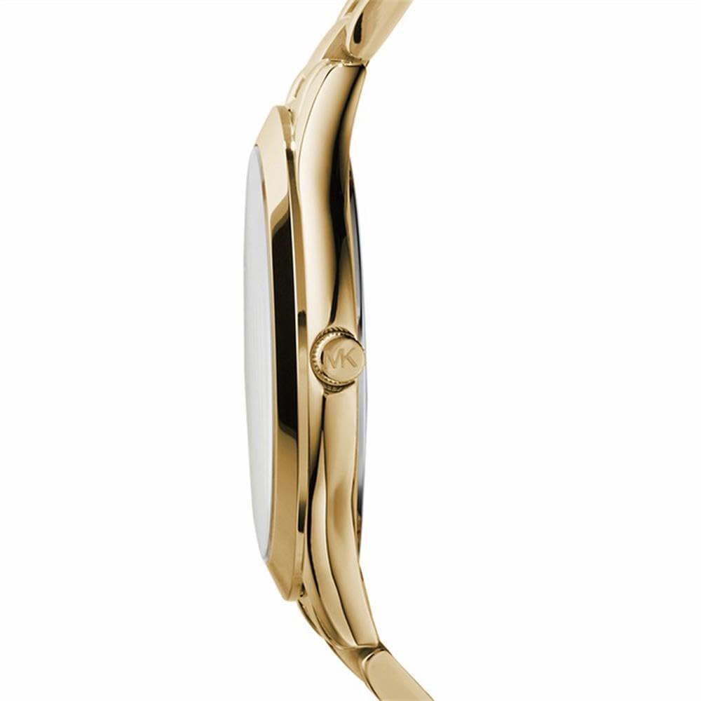 Michael Kors - Slim Runway Three Hand con Correa de Acero Inoxidable en Tono Dorado para Mujer MK3179