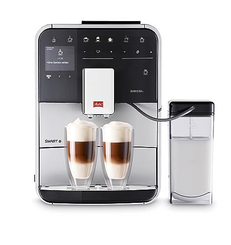 Melitta Barista T Smart F830-101, Cafetera Superautomática con Molinillo Silencioso, App Connect, Pantalla Táctil, 18 Recetas, 15 Bares, 1.8 l, Plata