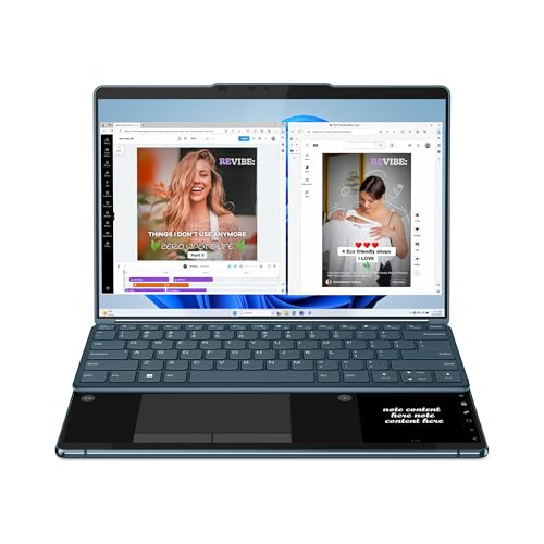 Lenovo Yoga Book 9 Gen 9 – Ordenador Portátil AI PC Convertible Doble Pantalla Táctil 13.3" 2.8K OLED (Intel Core Ultra 7 155U, 16GB RAM, 1TB SSD, Wi-Fi 6E, Win 11) Teclado QWERTY Español, Tidal Teal