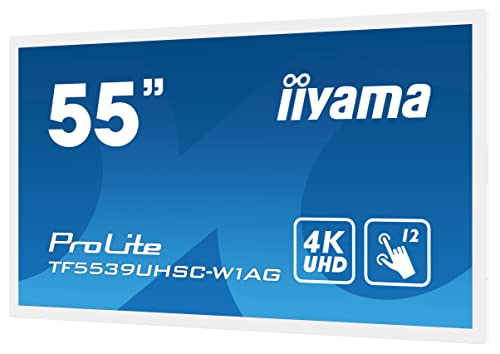 iiyama ProLite TF5539UHSC-W1AG - Monitor LED (139 cm, 55", IPS, 4K, UHD, 15 puntos, capacitivo, VGA HDMI, DP RS-232c, RJ45, 7H, IP54, antirreflejos, 24/7)