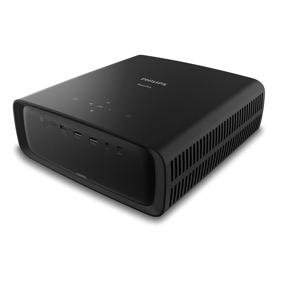 Philips NeoPix 720, proyector True Full HD 1080p con Android TV y Chromecast Integrados, HDMI y USB-C, Sonido Potente y Ultra Luminoso