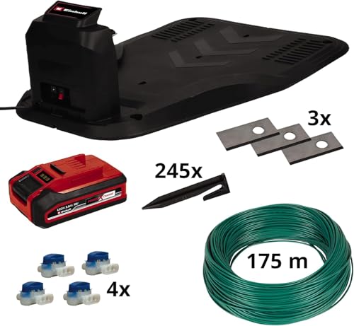Einhell Robot cortacésped FREELEXO Smart 750 LCD+ Power X-Change (Puesta en Red Inteligente, cálculo de Tiempo de siega dependiente del Tiempo, 750 m², Modo de Segunda área, Incl. Kit instalación)