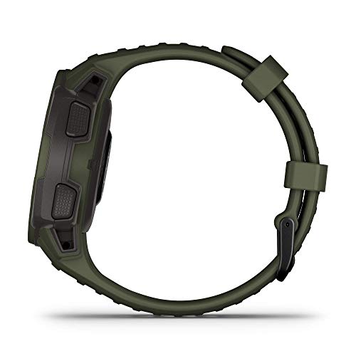 Garmin Instinct Tactical Solar, Reloj inteligente con GPS resistente al agua, func. tácticas, función de carga solar, func. deportivas, pulsioximetría y notificaciones del smartphone, Verde Militar