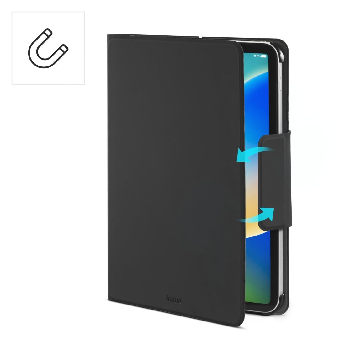 Hama Funda con Teclado para iPad Air de 13" 2024 (Teclado Bluetooth con Panel táctil, función Atril, Funda magnética, Funda para Tablet para Apple iPad Air de 13 Pulgadas, Teclado extraíble), Color