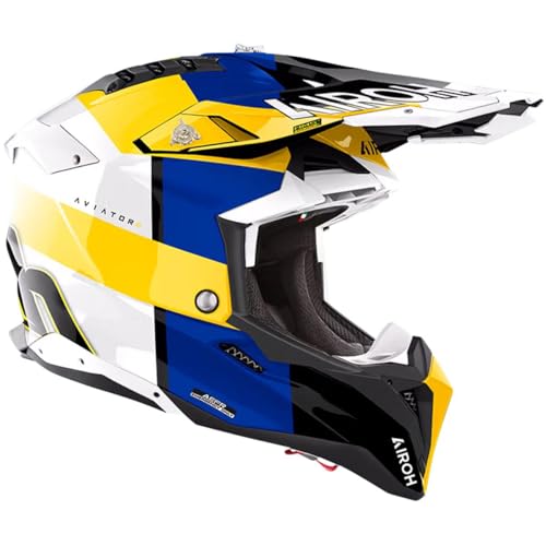 AIROH Aviator 3 Monarch Blue/Yellow Gloss M